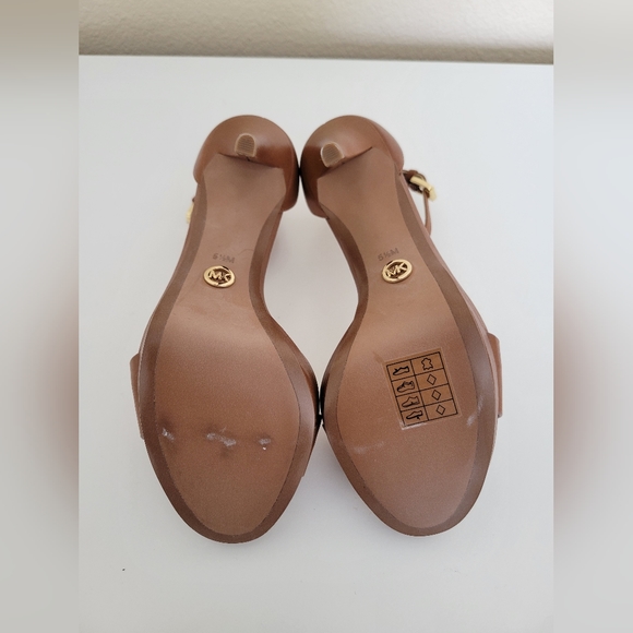 Michael Kors Leather Platform Ankle Strap Open Toe Heels Size 5 1/2 - Picture 5 of 5